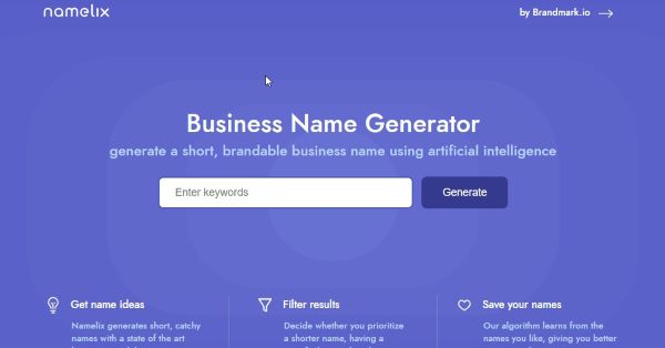 Namelix ai tool